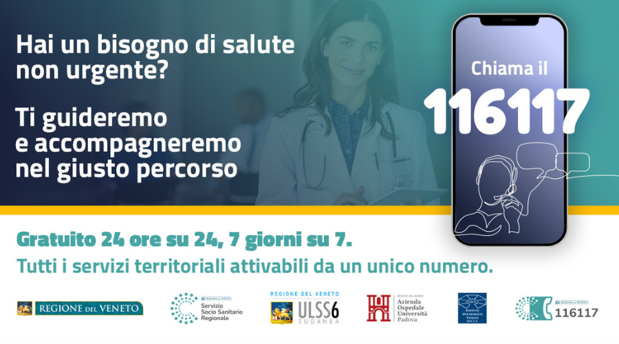 Grafica con operatore sanitario sullo sfondo - info sulla pagina raggiungibile tramite link