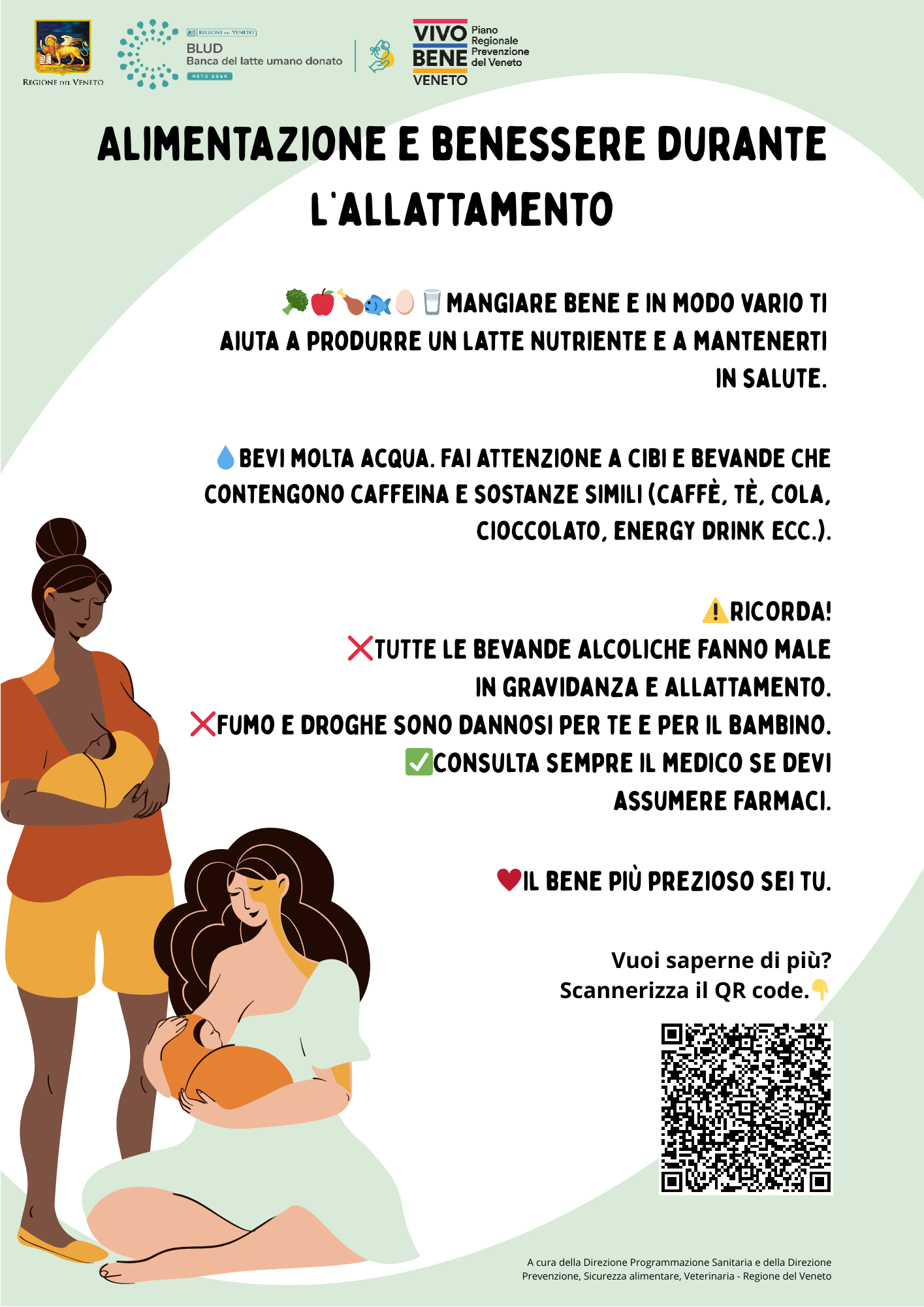 Grafica mamme che allattano e testo