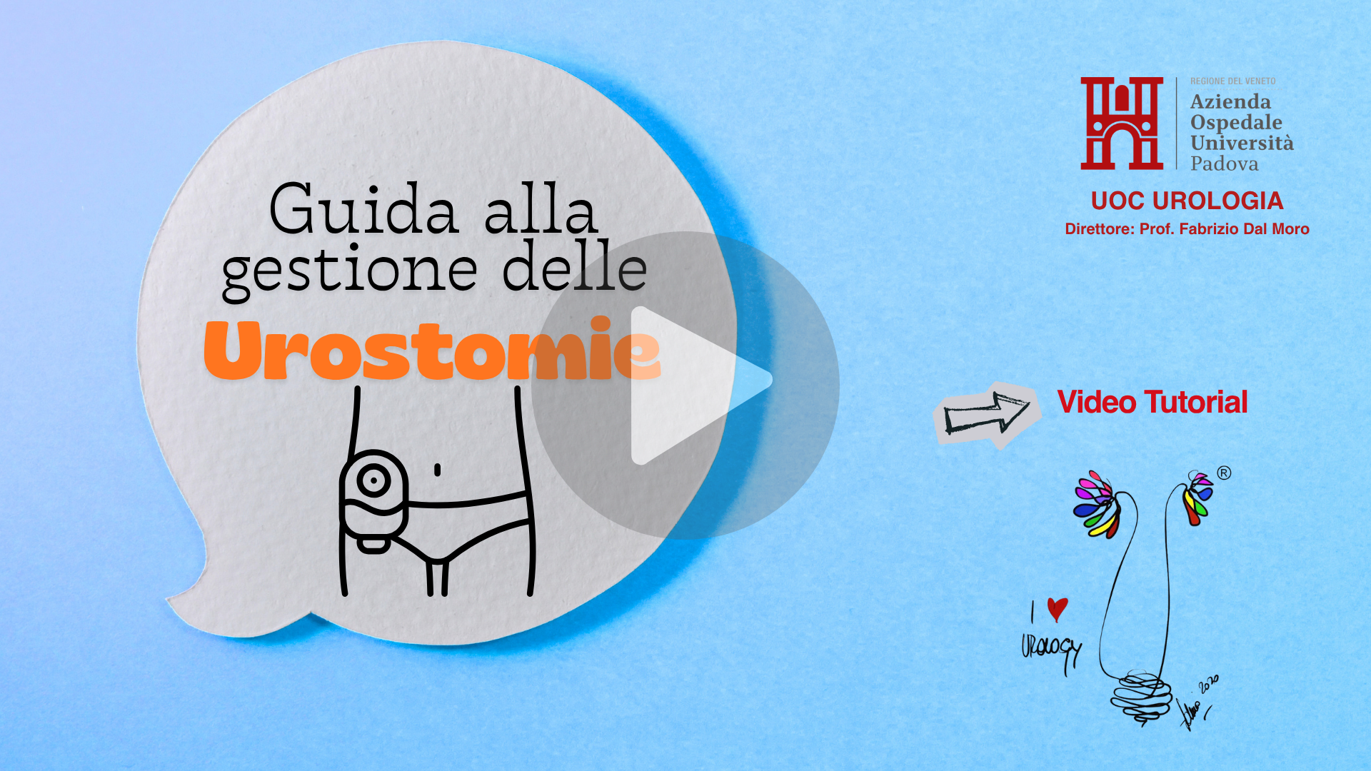 Guida alla gestione della Urostomia: fumetto con testo