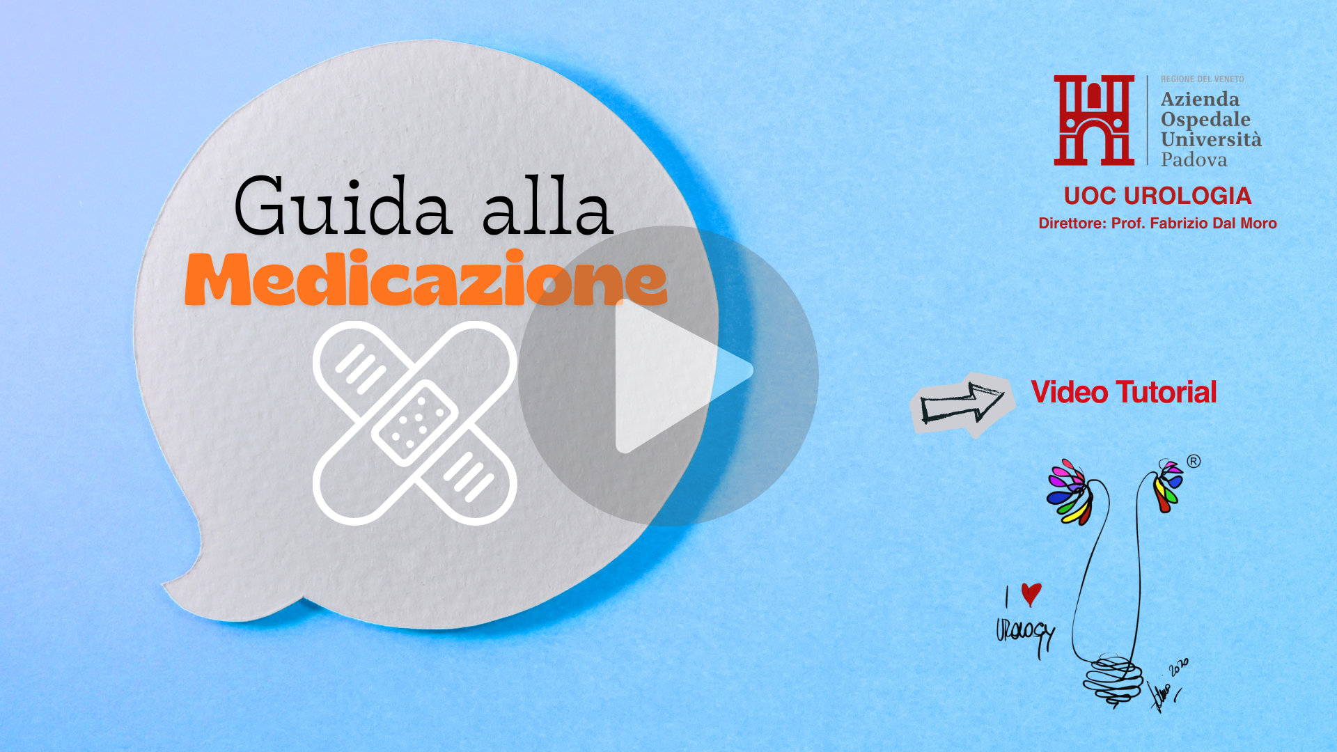 Copertina video guida alla Medicazione - grafica fumetto e testo