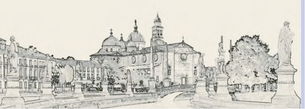 immagine di una parte di prato della valle con la chiesa di santa Giustina di Padova