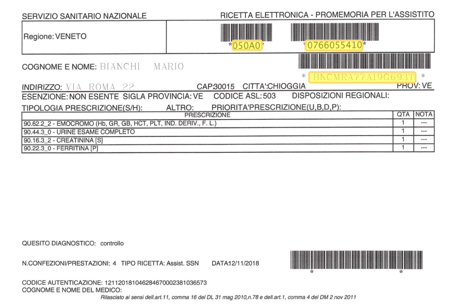 Prelievi a domicilio